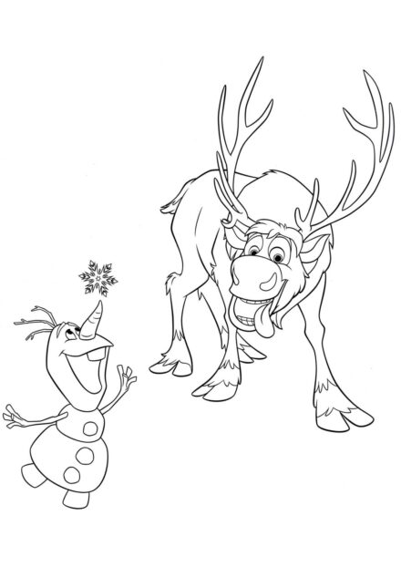 Colouring Page Sven and Olaf