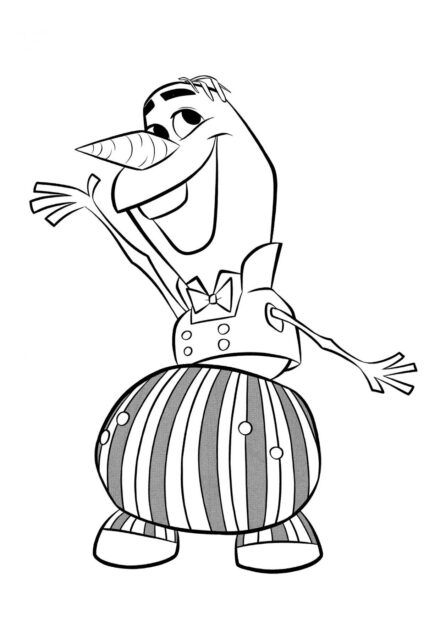 Colouring Page Olaf in a Funny Costume