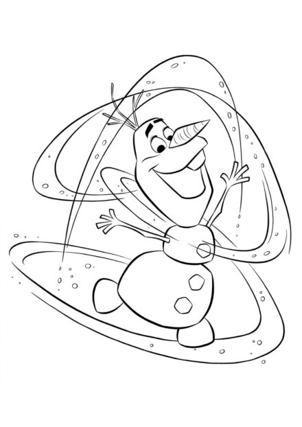 Colouring Page Olaf in Elsa's Magic