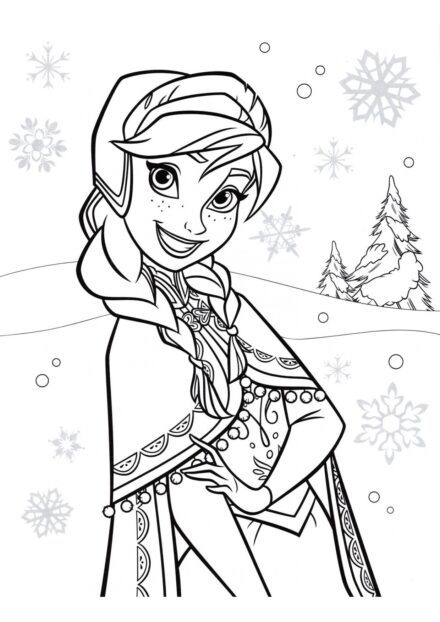 Colouring Page Anna, Elsa's Sister