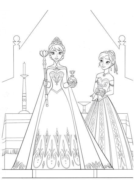 Colouring Page Elsa's Coronation