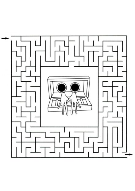 Colouring Page Purple in a Maze