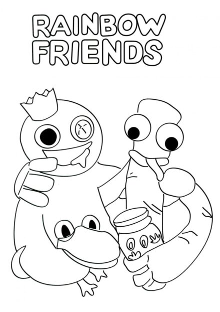 Colouring Page Happy Rainbow Friends