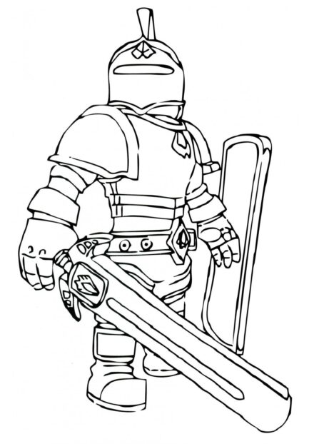 Colouring Page: Roblox Knight Character