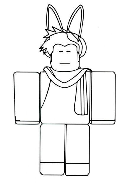 Colouring Page: Character with Bunny Ears