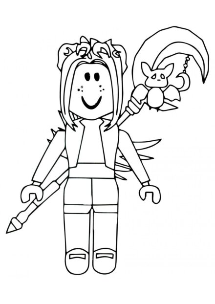 Colouring Page: Roblox Warrior Girl