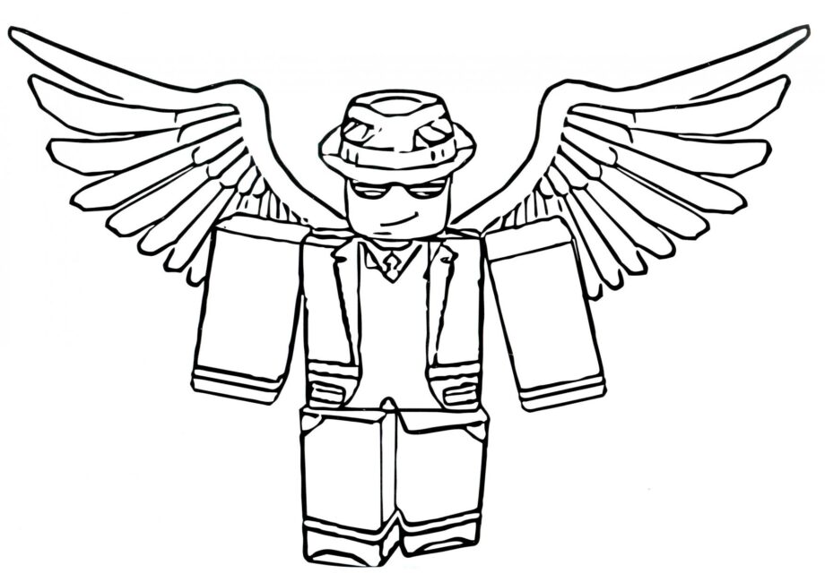 Colouring Page: Roblox Skin with Wings