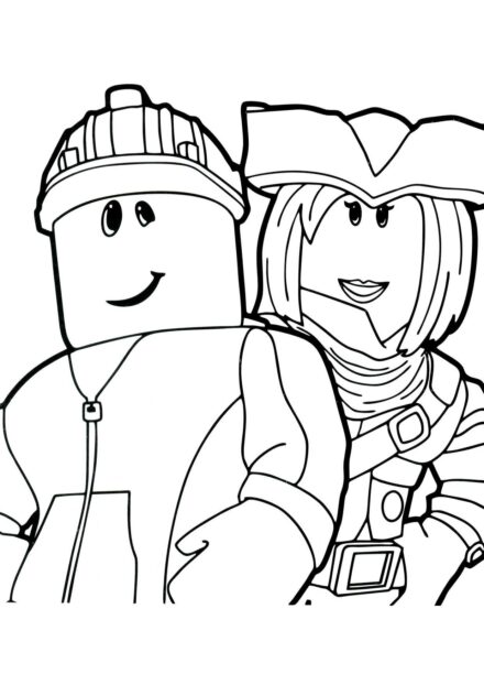 Colouring Page: Builderman with Girl