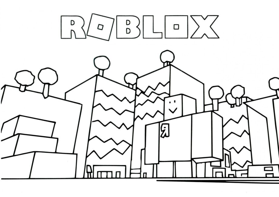 Colouring Page: Roblox Houses