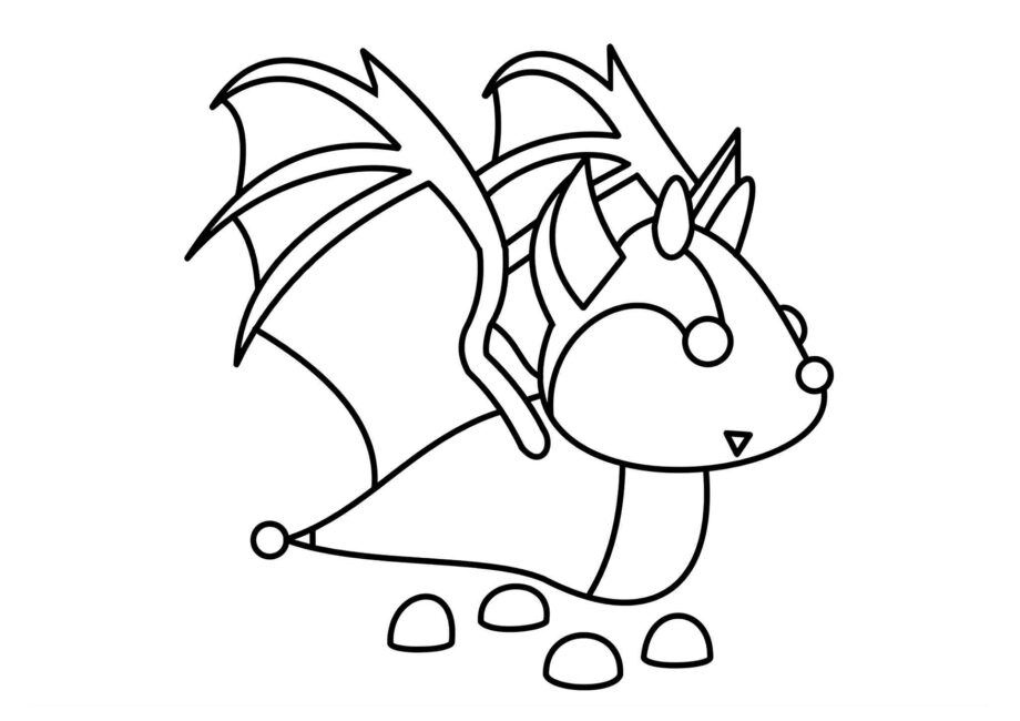 Colouring Page: Bat Dragon from Roblox Adopt Me