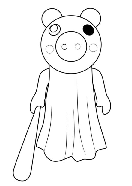 Colouring Pages: Piggy from Roblox