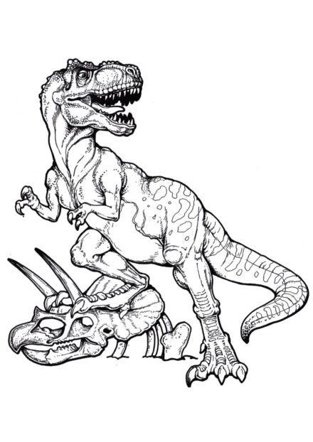 Colouring Page of Tyrannosaurus