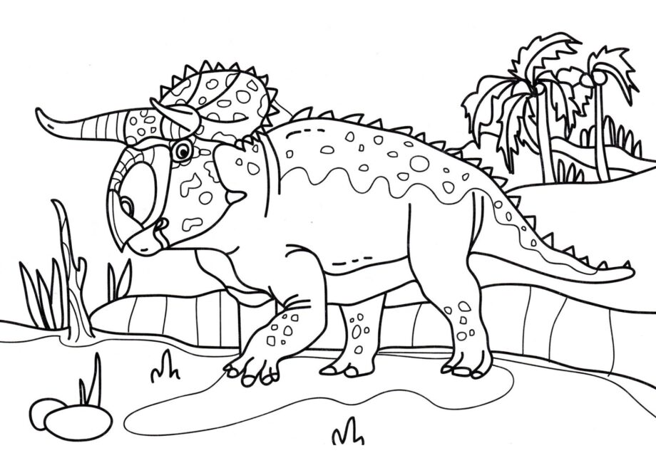 Colouring Page of Nasutoceratops