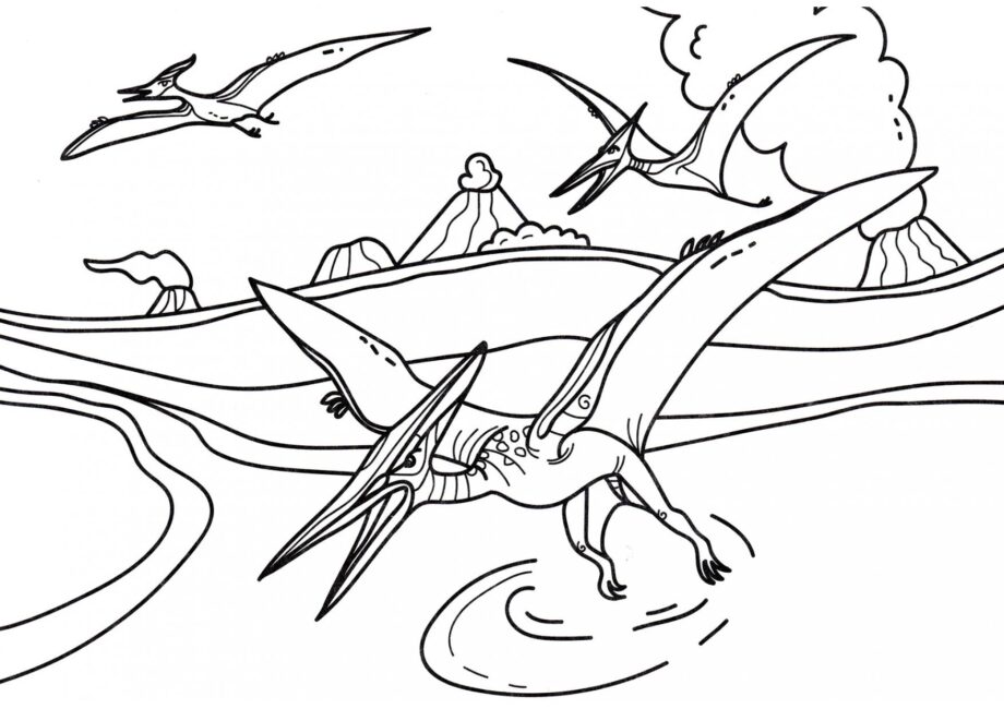 Colouring Page of Pterodactyl