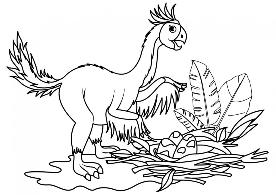 Colouring Page of Gigantoraptor