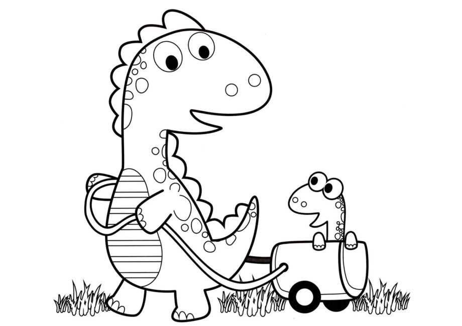 Colouring Page of Little Dinosaur