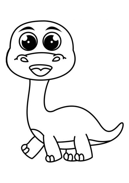 Colouring Page of Baby Brachiosaurus