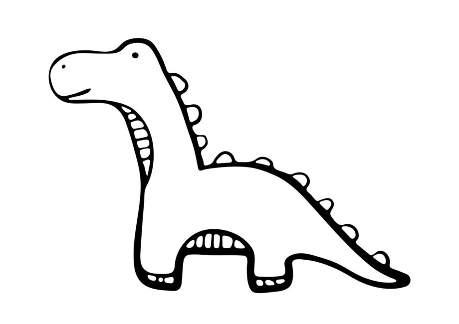 Colouring Page of Funny Stegosaurus