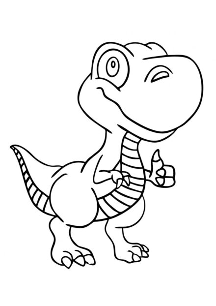 Colouring Page of Tyrannosaurus Showing Off