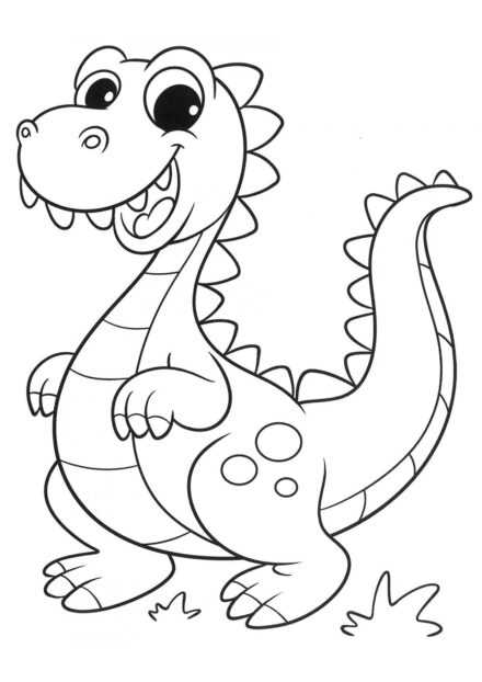 Colouring Page of Baby Dinosaur