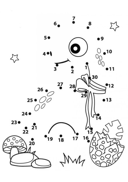 Colouring Page of Baby Dinosaur with a Bow