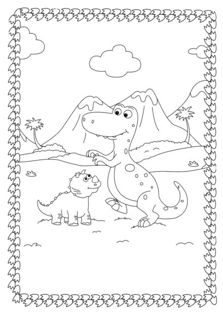 Colouring Page of Playful Chicks