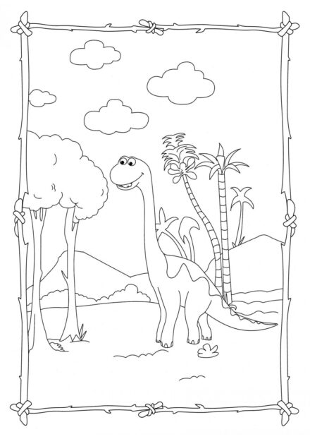 Colouring Page of Ultrasaurus with a Long Neck