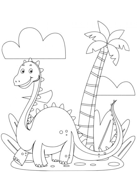 Colouring Page of Baby Apatosaurus